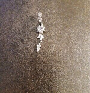 Silver Crystal Drop-Body Jewelry Clear Sparkle